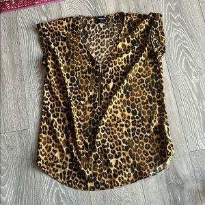 Leopard Print V-Neck Women's Top